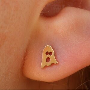 Gold Ghost post earrings